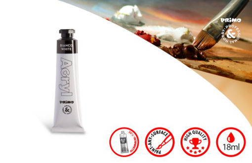 Picture of PRIMO ACRYLIC PAINT TUBE18ML WHITE